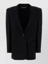 Stella Mccartney Wool Blazer With Notched Lapels And Padded Shoulders