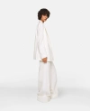 Stella Mccartney Wool Blazer With Shawl Lapels In Chalk White