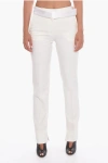 Stella Mccartney Wool Blend Front-pleated Trousers With Satin Belt