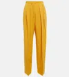 Stella Mccartney Wool-blend High-rise Pleated Pants In Sunflower