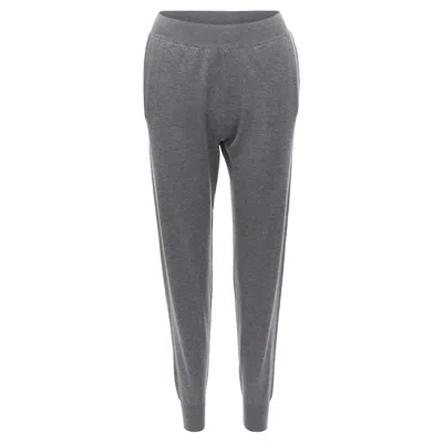 Stella Mccartney Wool Blend Mid Waist Casual Knitted Pants In Grey