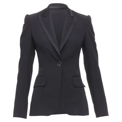 Stella Mccartney Wool Blend Peak Collar Blazer In Black