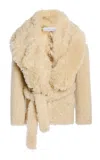Stella Mccartney Wool-blend Teddy Jacket In Tan