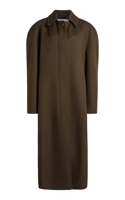 Stella Mccartney Wool-blend Twill Car Coat In Olive