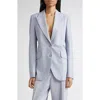 Stella Mccartney Wool Canvas Fitted Blazer In Blue