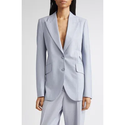 Stella Mccartney Wool Canvas Fitted Blazer In Blue