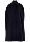Stella Mccartney High-neck Double Face Wool Cape In Black