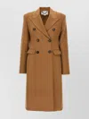 Stella Mccartney Wool Coat With Back Vent And Double-breasted Front In Brown