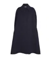 Stella Mccartney High-neck Double Face Wool Cape In Blue