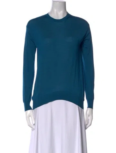 Pre-owned Stella Mccartney Wool Crew Neck Sweater In Blue