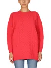 Stella Mccartney Two-tone Alpaca Blend Turtleneck Sweater In Red