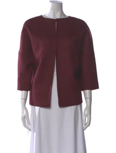 Pre-owned Stella Mccartney Wool Crew Neck T-shirt In Burgundy