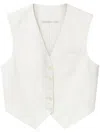 Stella Mccartney Wool Tailoring Short Vest In Beige