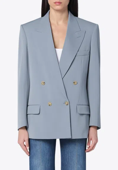 Stella Mccartney Wool Double-breasted Blazer In Gray