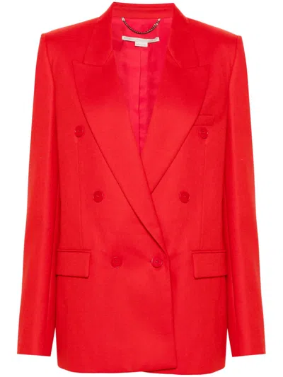 Stella Mccartney Wool Double-breasted Blazer In Red