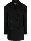 Stella Mccartney Wool Double-breasted Coat In Black