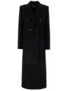 Stella Mccartney Long Double Breasted Wool Overcoat In Blau