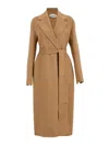 Stella Mccartney Belted Double Face Wool Wrap Coat In Brown