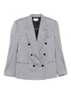 Stella Mccartney Double-breasted Wool Jacket Notched Lapels In Gray