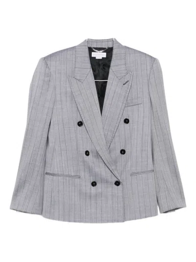 Stella Mccartney Pinstripe Double-breasted Blazer In Gray