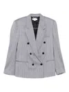 Stella Mccartney Double-breasted Wool Jacket Notched Lapels In Gray