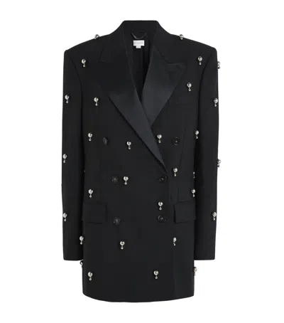 Stella Mccartney Wool Embellished Blazer In Black