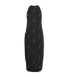 Stella Mccartney Wool Embellished Midi Dress In Black