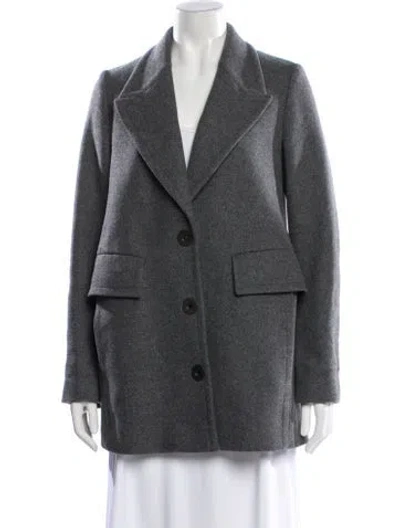 Pre-owned Stella Mccartney Wool Faux Fur Coat In Gray