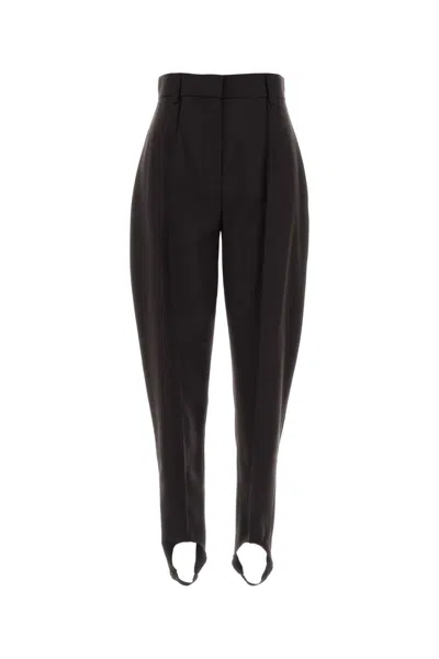 Stella Mccartney Wool Flannel Stirrup Pants In Black
