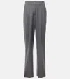 Stella Mccartney Wool Flannel Straight Pants In Grey