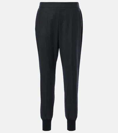 Stella Mccartney Navy Blue Wool Flannel Jogger
