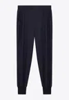 Stella Mccartney Wool Flannel Jogger In Navy