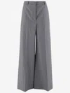 Stella Mccartney Wool Flared Pants In Grau