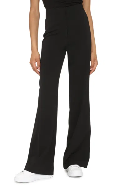 Stella Mccartney Wool Flared Trousers In Black