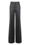 Stella Mccartney Wool Flared Trousers In Black