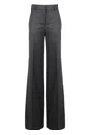 Stella Mccartney Wool Flared Trousers In Gray
