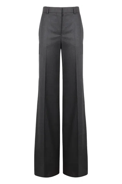 Stella Mccartney Wool Flared Trousers In Gray
