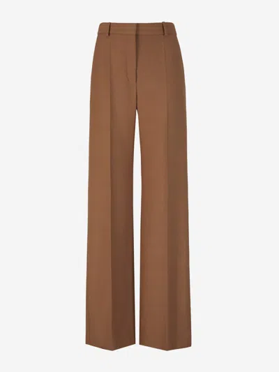 Stella Mccartney Wool Formal Pants In Brown
