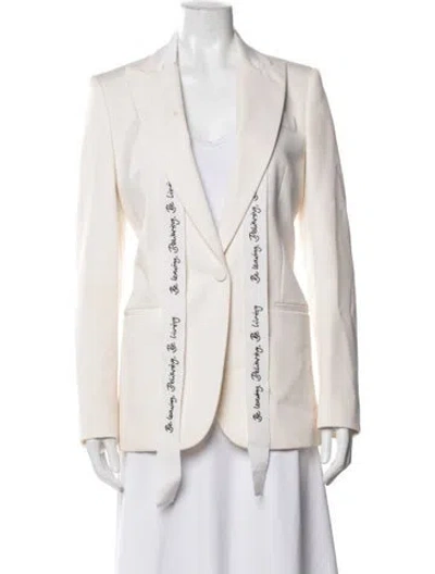 Pre-owned Stella Mccartney Wool Graphic Print Blazer In Neutrals