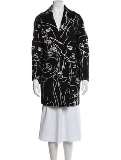 Pre-owned Stella Mccartney Wool Graphic Print Jacket In Black
