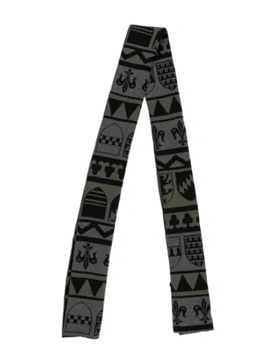 Pre-owned Stella Mccartney Wool Graphic Print Scarf In Grey