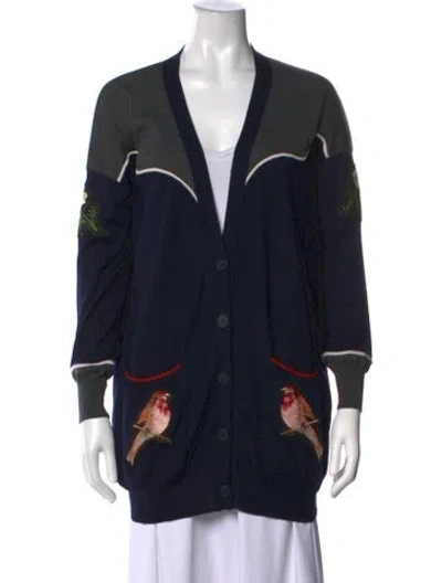 Pre-owned Stella Mccartney Wool Graphic Print Sweater In Blue
