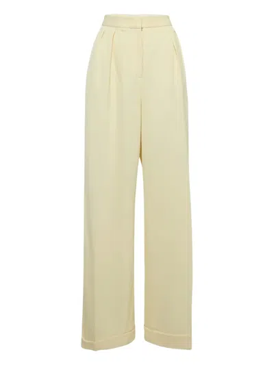 Pre-owned Stella Mccartney Wool High-waisted Trousers In Neutral