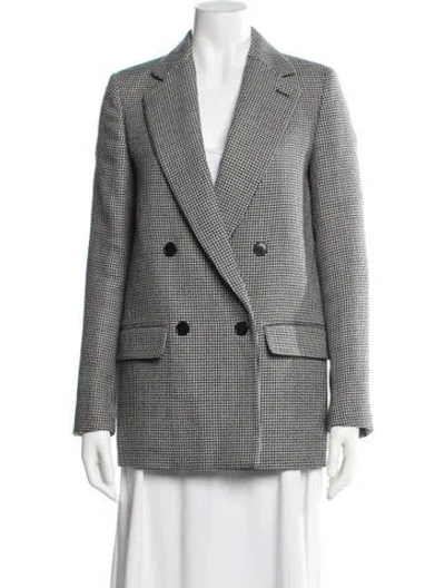 Pre-owned Stella Mccartney Wool Houndstooth Print Blazer In Black/blue