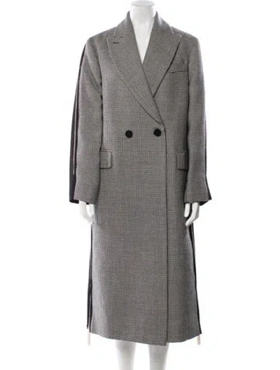 Pre-owned Stella Mccartney Wool Houndstooth Print Coat In Black