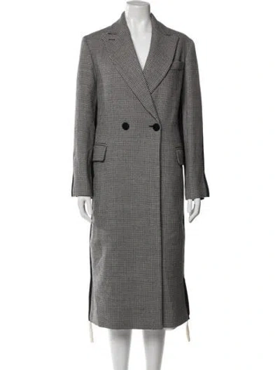 Pre-owned Stella Mccartney Wool Houndstooth Print Coat In White