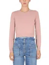 Stella Mccartney Wool Jersey Cropped Knitwear In Pink