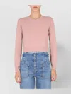Stella Mccartney Wool Jersey Cropped Knitwear In Pink