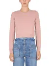 Stella Mccartney Wool Jersey Cropped Knitwear In Pink