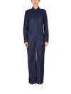 Stella Mccartney Wool Jumpsuit With Front Button And Zipper Closure In Blue